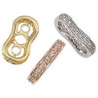 Brass Spacer Bar, Calabash, plated, Customized & micro pave cubic zirconia nickel, lead & cadmium free Approx 2mm 