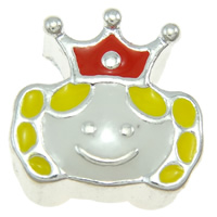 Enamel Zinc Alloy European Beads, Cartoon, plated, Customized & without troll Approx 5mm 