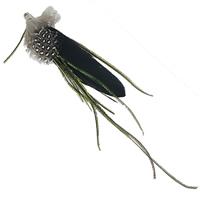 Plume de faisan accessoires de costume, avec Guinée Fowl Plume & Plume de paon & fer, Placage de couleur platine, plus de couleurs à choisir Environ 2mm, Vendu par PC