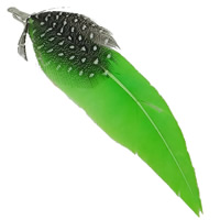 Goose Feather Costume Accessories, with Guinea Fowl Feather & Iron, platinum color plated Approx 1mm 
