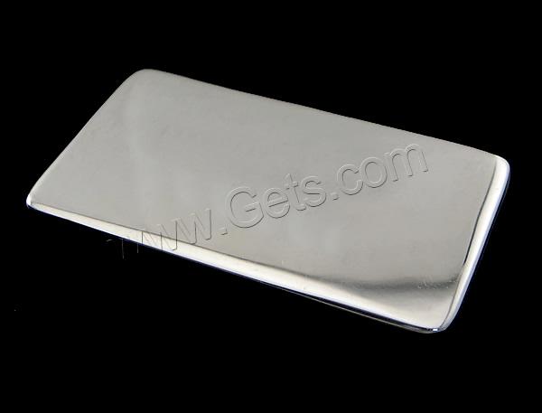 Sterling Silver Cabochon, 925 Sterling Silver, Rectangle, platinum plated, different size for choice & flat back, Sold By PC