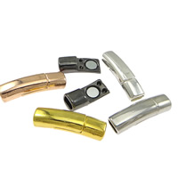 Zinklegierung Magnetverschluss, Rohr, plattiert, keine, frei von Nickel, Blei & Kadmium, 27x8x6mm, Bohrung:ca. 3x6mm, verkauft von PC