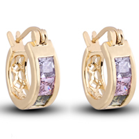 Gets® Jewelry Earring, Brass, 18K gold plated, with cubic zirconia, nickel, lead & cadmium free, 11mm 