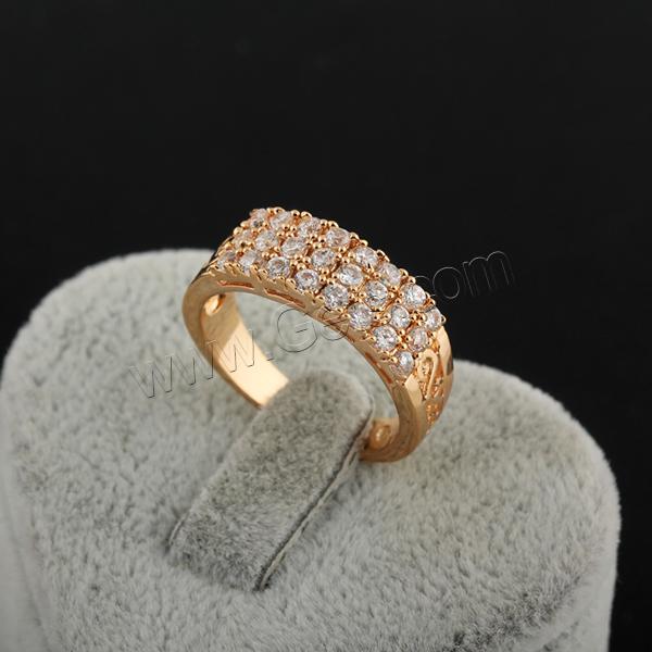 Cubic Zirconia Micro Pave Brass Finger Ring, plated, different size for choice & micro pave cubic zirconia, more colors for choice, nickel, lead & cadmium free, Sold By PC