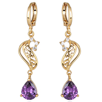 Gets® Jewelry Earring, Brass, Teardrop, 18K gold plated, with cubic zirconia nickel, lead & cadmium free 