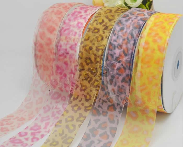 Organza Ribbon, printing, different size for choice & double-sided, mixed colors, 3PCs/Lot, 200Yards/PC, Sold By Lot