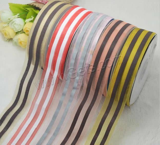 Organza Ribbon, printing, different size for choice & single-sided, mixed colors, 3PCs/Lot, 200Yards/PC, Sold By Lot