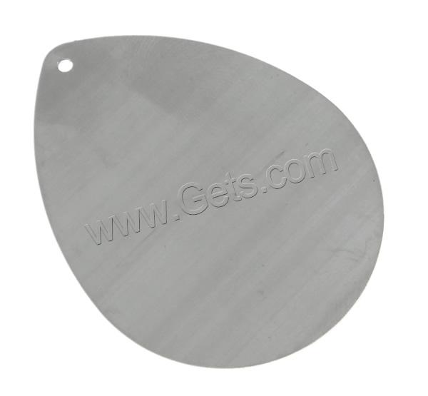 Encantos de etiqueta de acero inoxidable, Gota, diverso tamaño para la opción & Modificado para requisitos particulares, color original, agujero:aproximado 2mm, Vendido por Bolsa
