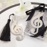 Stainless Steel Bookmark, with Nylon Cord, Music Note 
