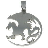 Stainless Steel Animal Pendants, Dragon, original color Approx 