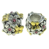 Enamel Zinc Alloy European Beads, Drum, plated, Customized & without troll & with rhinestone & large hole 9-12mm Approx 5mm 