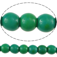 Synthetische Türkis Perlen, rund, grün, 4mm, Bohrung:ca. 1mm, Länge:ca. 16 ZollInch, ca. 110PCs/Strang, verkauft von Strang
