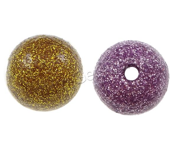 Solid Color Resin Beads, Round, different size for choice & Customized & colorful powder, more colors for choice, Hole:Approx 1.5mm, Sold By PC