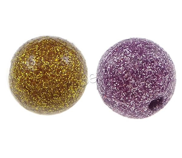 Solid Color Resin Beads, Round, different size for choice & Customized & colorful powder, more colors for choice, Hole:Approx 1.5mm, Sold By PC