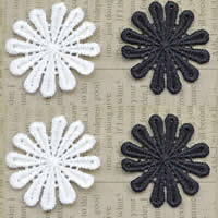 Lace Patch, Nylon, Flower, mixed colors, 45mm 