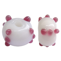 Holprige Lampwork Perlen, Rondell, handgemacht, zweifarbig & uneben, 13x8mm, Bohrung:ca. 3mm, 1000PCs/Tasche, verkauft von Tasche