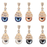 Crystal Drop Earring, Zinc Alloy, with Crystal, Teardrop, gold color plated, with rhinestone, mixed colors, lead & cadmium free 