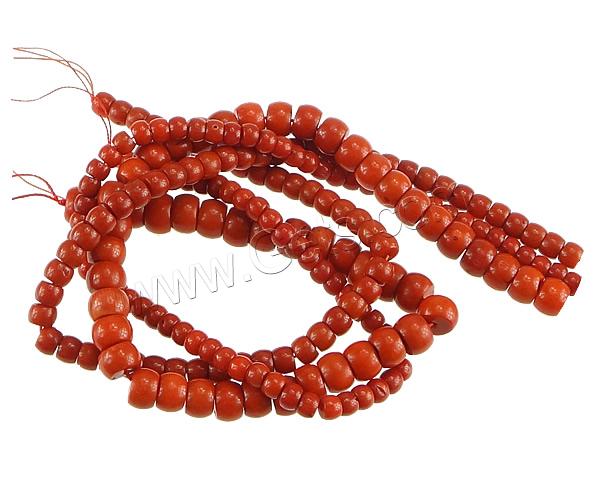 Natural Coral Beads, Drum, different size for choice, reddish orange, Hole:Approx 0.5mm, Length:Approx 16 Inch, Sold By Strand