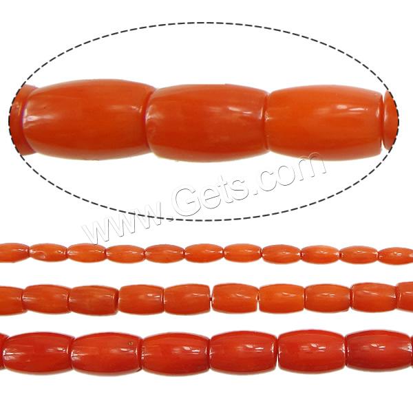 Perles en corail naturel, tambour, normes différentes pour le choix, orange rougeâtre, Niveau AAAAAA, Trou:Environ 0.5mm, Longueur:Environ 16 pouce, Vendu par brin