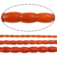 Natural Coral Beads, Drum reddish orange, Grade AAAAAA Approx 0.5mm Approx 16 Inch [
