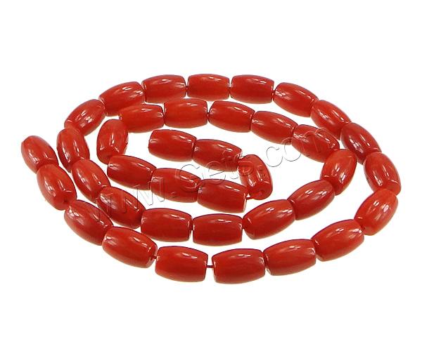 Natural Coral Beads, Drum, different size for choice, reddish orange, Grade AAAAAA, Hole:Approx 0.5mm, Length:Approx 16 Inch, Sold By Strand