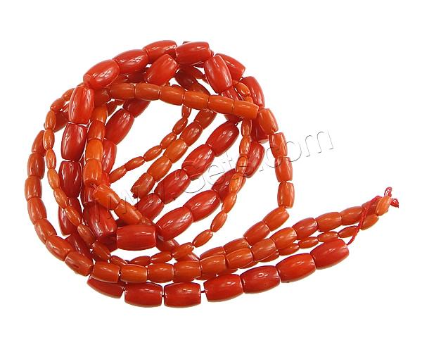 Natural Coral Beads, Drum, different size for choice, reddish orange, Grade AAAAAA, Hole:Approx 0.5mm, Length:Approx 16 Inch, Sold By Strand