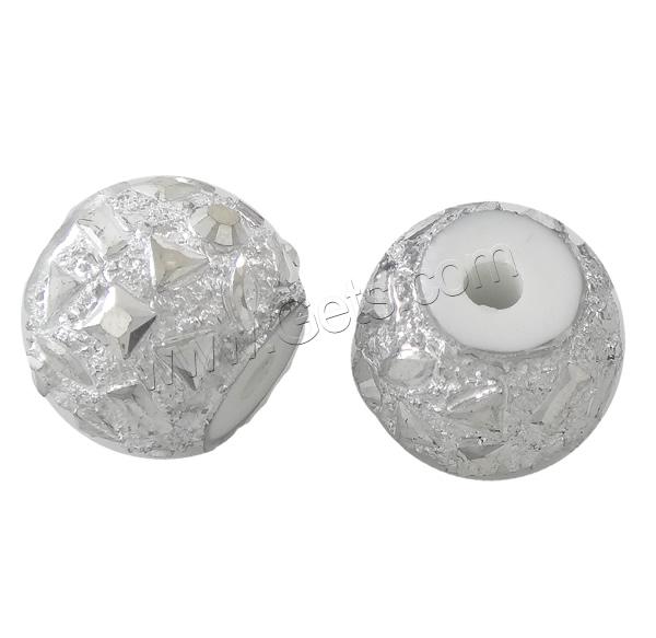 Resin Rhinestone Beads, Drum, platinum color plated, different size for choice & with resin rhinestone, Hole:Approx 3mm, Sold By Bag