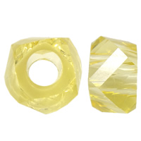 European Resin Beads, Drum, transparent & without troll & faceted 14mm Approx 6mm 