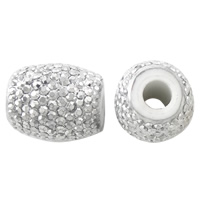 Resin Rhinestone Beads, Drum, platinum color plated & with resin rhinestone Approx 5mm 