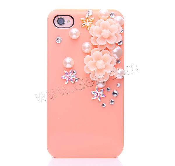 Customized Mobile Phone Cases, Plastic, with Resin & ABS Plastic, Rectangle, imitation pearl & different styles for choice & with rhinestone, more colors for choice, Sold By PC