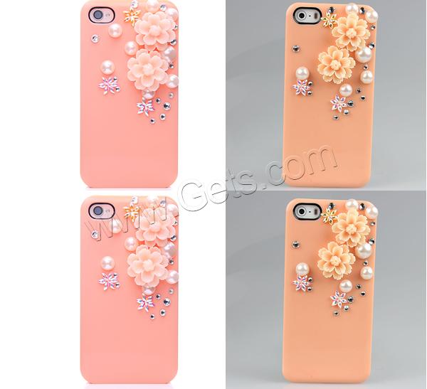 Customized Mobile Phone Cases, Plastic, with Resin & ABS Plastic, Rectangle, imitation pearl & different styles for choice & with rhinestone, more colors for choice, Sold By PC