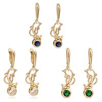Gets® Jewelry Earring, Brass, Dolphin, plated, with cubic zirconia nickel, lead & cadmium free 