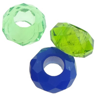 Kernlose Europa Kristall Perlen , Rondell, ohne troll & facettierte, mehrere Farben vorhanden, 14x8mm, Bohrung:ca. 4.5mm, verkauft von PC