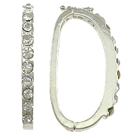 Zinc Alloy Necklace Shortener Clasp, Flat Oval, plated, with rhinestone nickel, lead & cadmium free 
