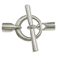 Zinc Alloy Toggle Clasp, plated, with end cap & single-strand nickel, lead & cadmium free, 40mm   Approx 5mm 