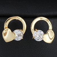 Gets® Jewelry Earring, Brass, Donut, 18K gold plated, with cubic zirconia, nickel, lead & cadmium free 