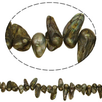 Perlas Cultivadas Nucleadas de Agua Dulce, Keishi, verde de oliva, 13-27mm, agujero:aproximado 0.8mm, longitud:aproximado 14.2 Inch, Vendido por KG