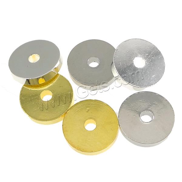 Brass Spacer Beads, Flat Round, plated, different size for choice, more colors for choice, Hole:Approx 2mm, Sold By PC
