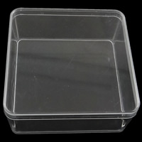 Plastic Bead Container, Square, transparent 