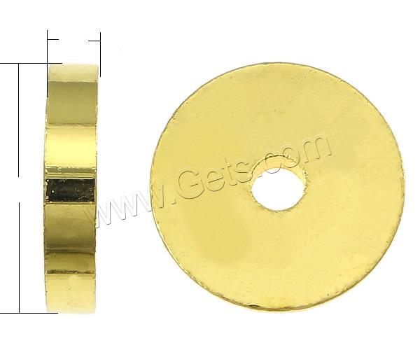 Brass Spacer Beads, Flat Round, plated, different size for choice, more colors for choice, Hole:Approx 2mm, Sold By PC