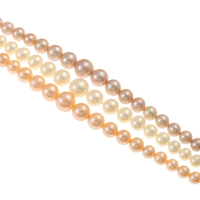 Perles de nacre rondes de culture d'eau douce, perle d'eau douce cultivée, naturel, perles graduées, plus de couleurs à choisir, 4-9mm Environ 0.8mm Environ 7.5 pouce, Vendu par brin