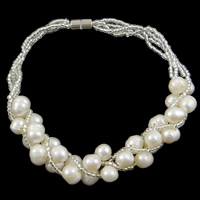 Seed Beads Pearl Bracelets, Freshwater Pearl, 4-5mm .0 Inch 