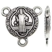 Zinc Alloy Charm Connector, Coin Approx 1.5mm, Approx 
