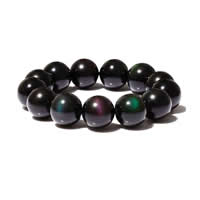 Bracelet obsidienne noire, Obsidien noir, Rond, normes différentes pour le choix, noire Environ 2mm pouce, Vendu par brin
