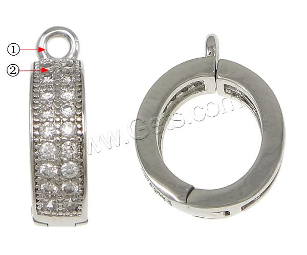 Brass Enhancer Bail, Donut, plated, micro pave cubic zirconia, more colors for choice, 4x15.5x12mm, Hole:Approx 1.5mm, Sold By PC