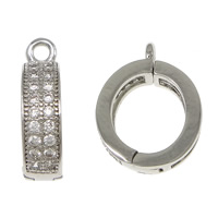 Brass Enhancer Bail, Donut, plated, micro pave cubic zirconia Approx 1.5mm 