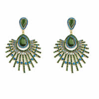 Crystal Drop Earring, Zinc Alloy, with Crystal, gold color plated, without earnut & with rhinestone, nickel, lead & cadmium free 