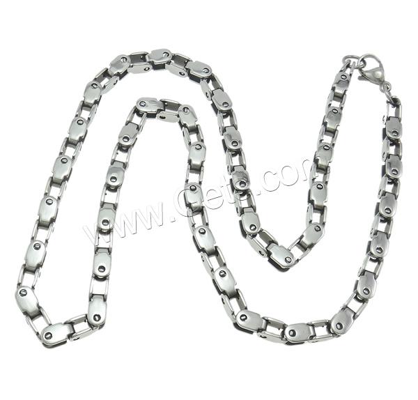 Stainless Steel Chain Necklace, 316L Stainless Steel, different size for choice & box chain, original color, Length:Approx 21 Inch, Sold By Lot