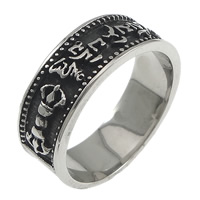 Нержавеющая сталь Человек палец кольцо, нержавеющая сталь, чернеют, 8mm, размер:12, продается PC