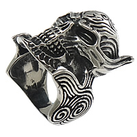 Нержавеющая сталь Человек палец кольцо, нержавеющая сталь, Череп, чернеют, 32mm, размер:12, продается PC